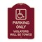 Signmission Parking Violators Will Towed Handicapped Heavy-Gauge Aluminum Sign, 24" x 18", BU-1824-23404 A-DES-BU-1824-23404 - alternate 1